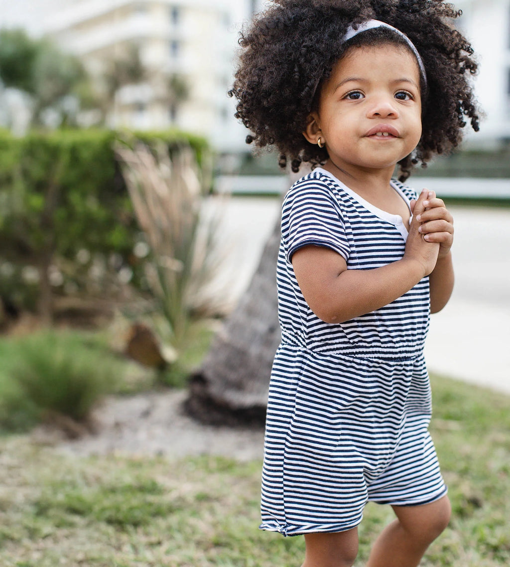 Burt's Bees Organic Baby Girl Romper Classic Stripe