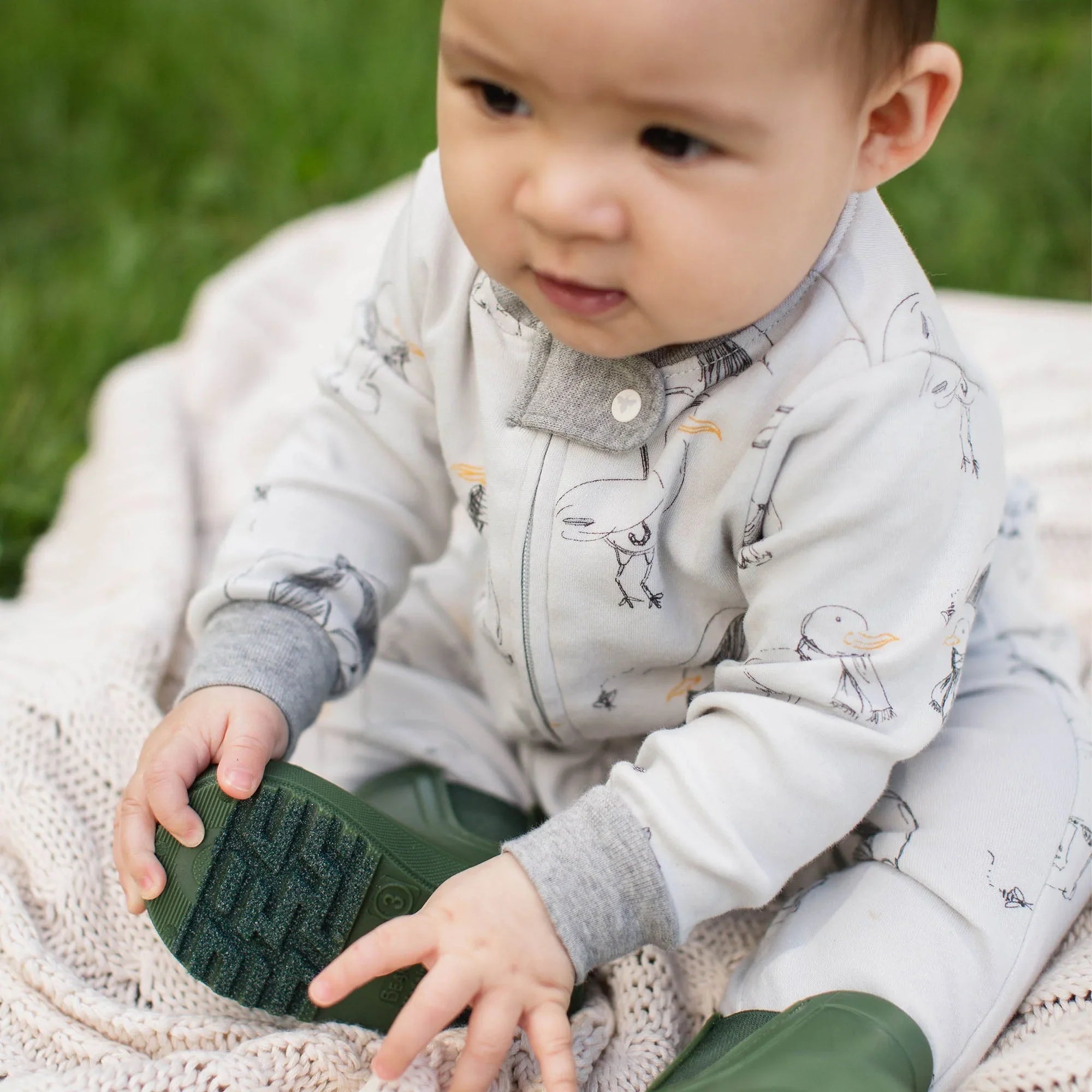 Burt's Bees Organic Baby One-Piece Sleeper Silly Seagulls