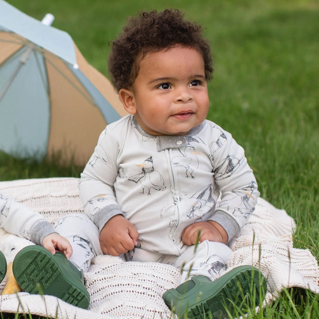 Burt's Bees Organic Baby One-Piece Sleeper Silly Seagulls