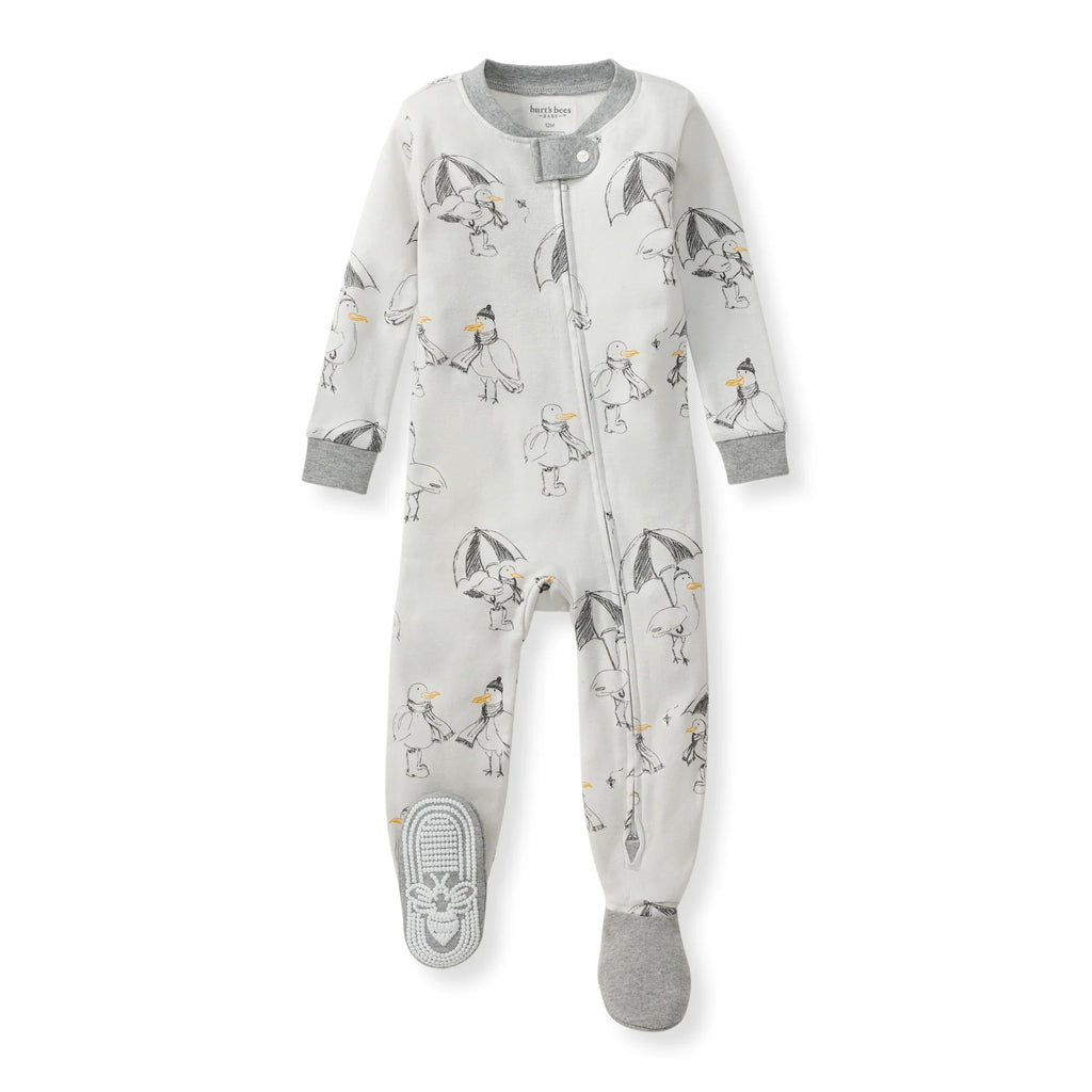 Burt's Bees Organic Baby One-Piece Sleeper Silly Seagulls