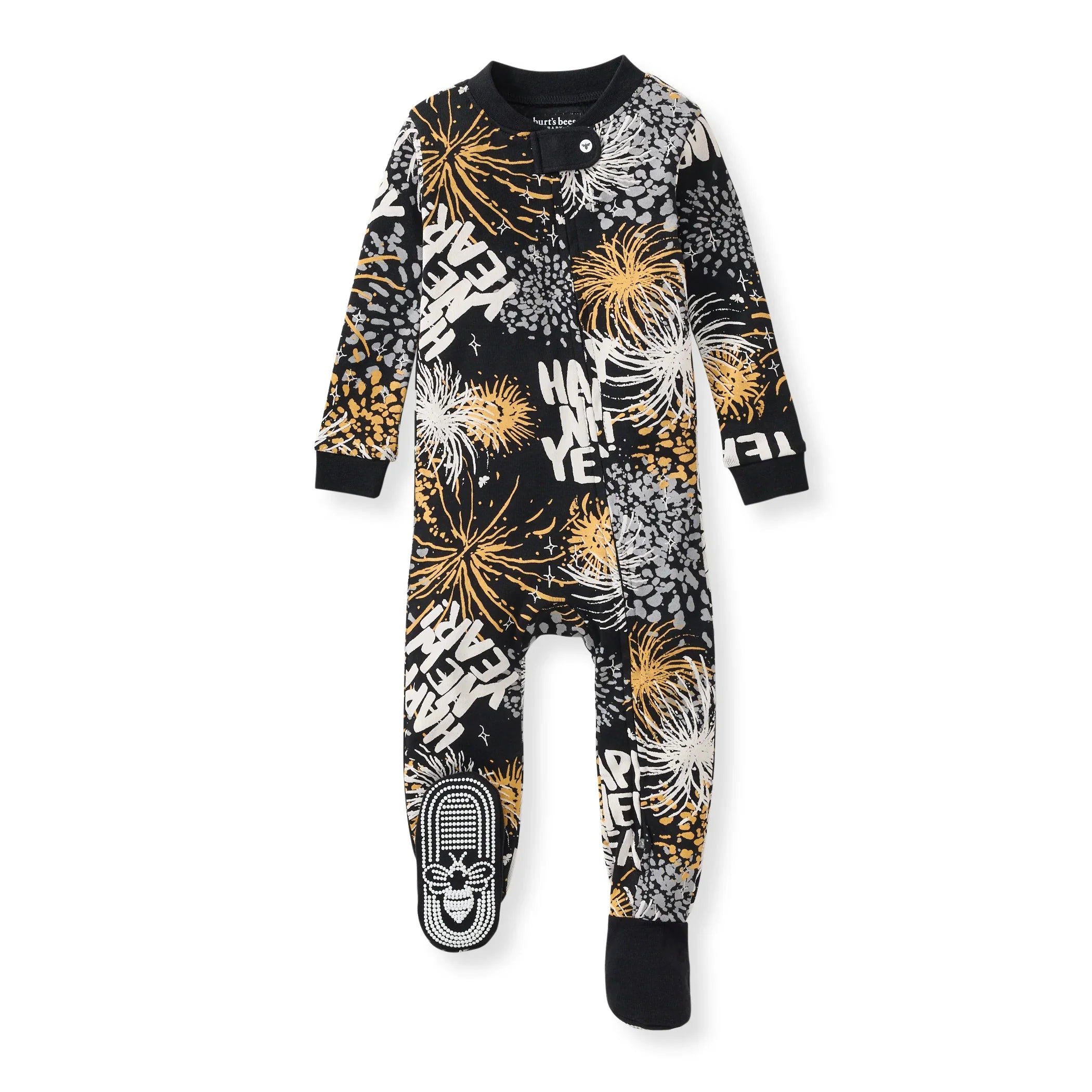 Burt's Bees Organic Baby One-Piece Sleeper Happy New Year