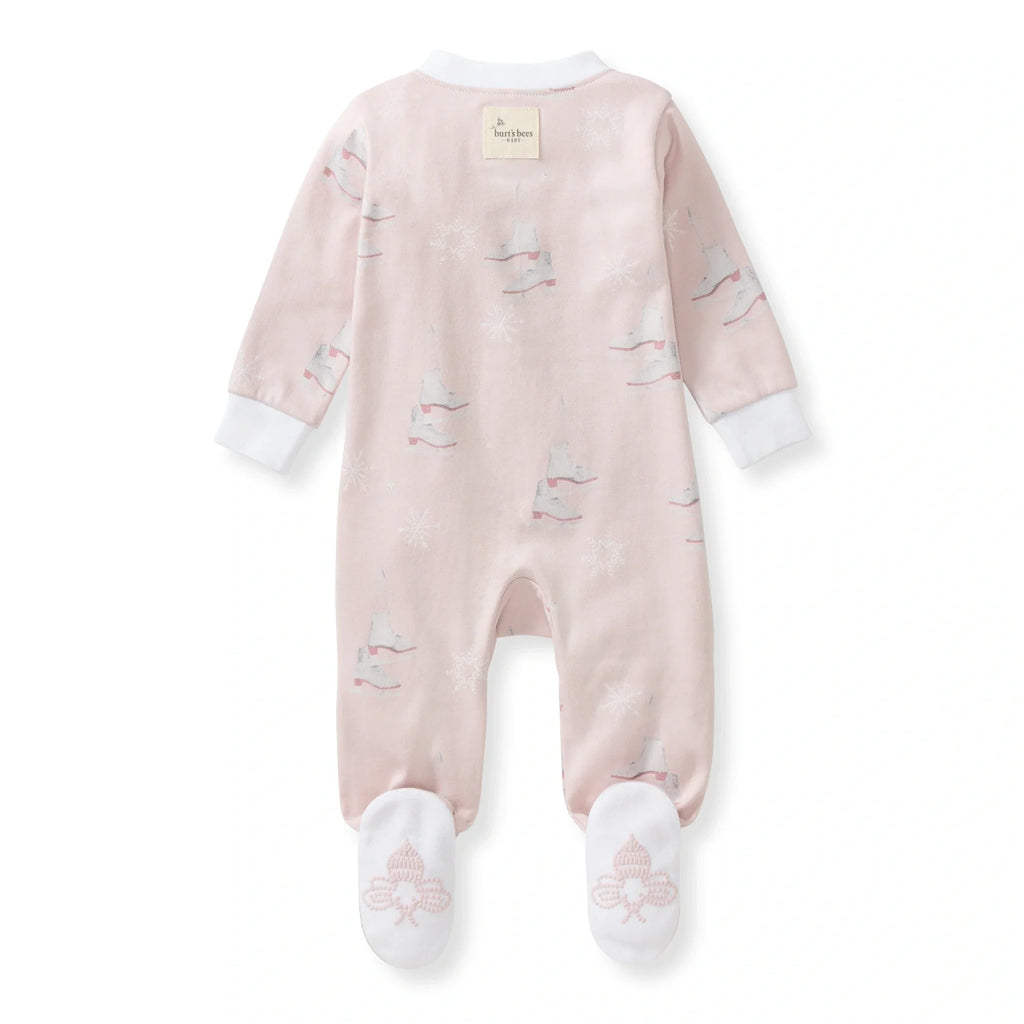 Burt's Bees Organic Baby One-Piece Sleeper Ice Skates