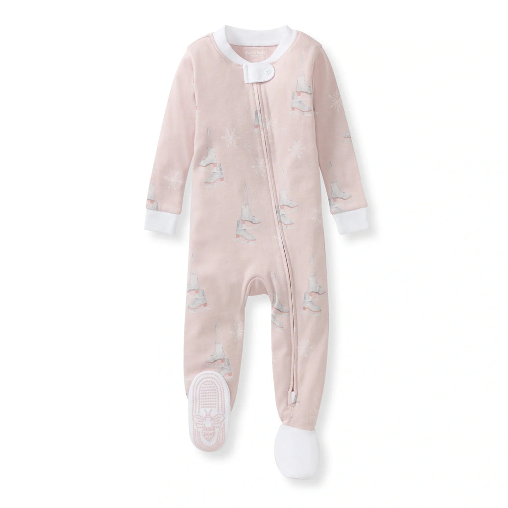 Burt's Bees Organic Baby One-Piece Sleeper Ice Skates
