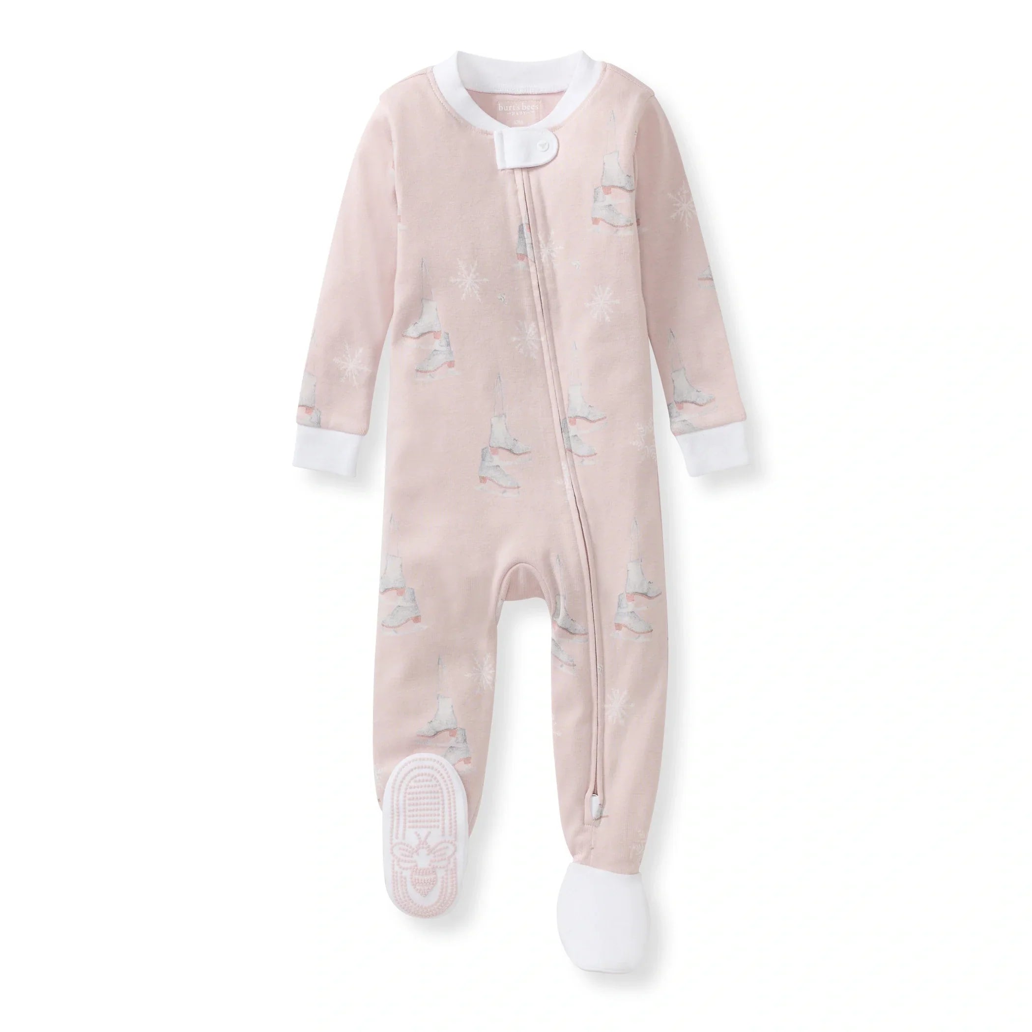Burt's Bees Organic Baby One-Piece Sleeper Ice Skates