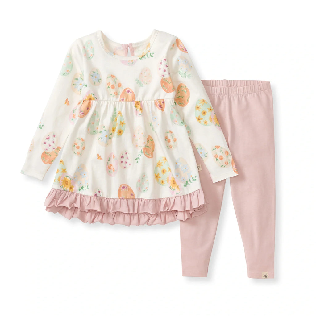 Burt's Bees Organic Baby & Toddler Floral Easter Eggs Tunic & Pants Set