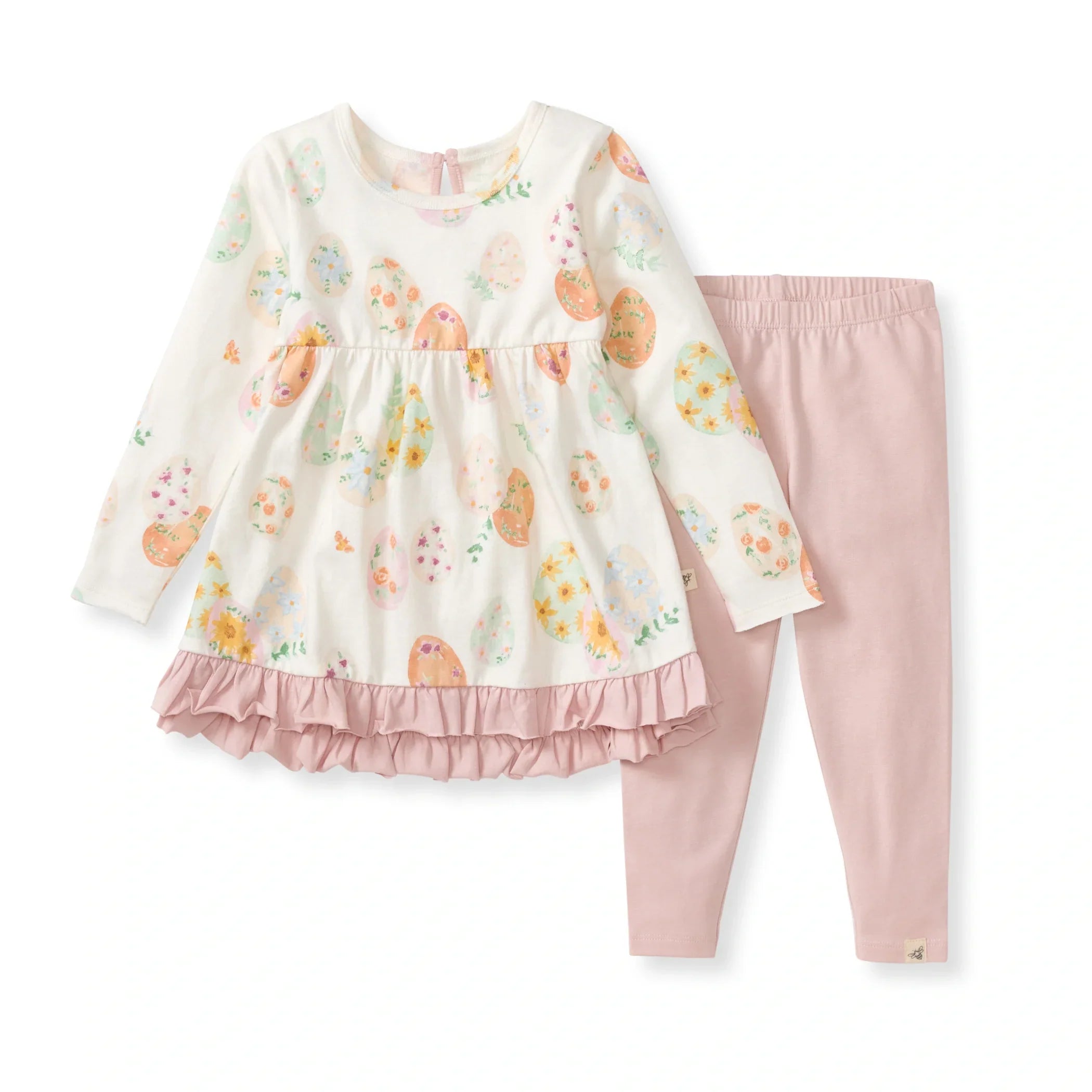 Burt's Bees Organic Baby & Toddler Floral Easter Eggs Tunic & Pants Set