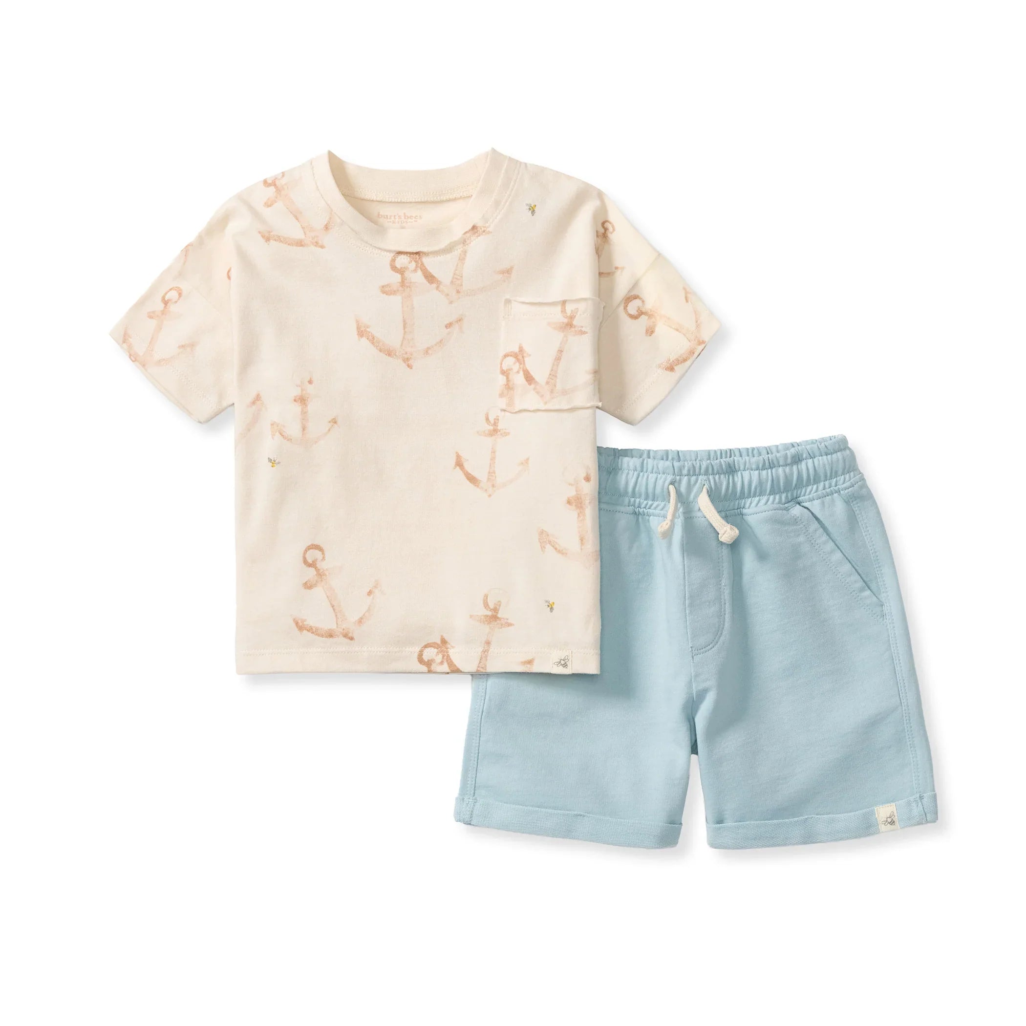 Burt's Bees Organic Anchors Boy Tee & Shorts Set
