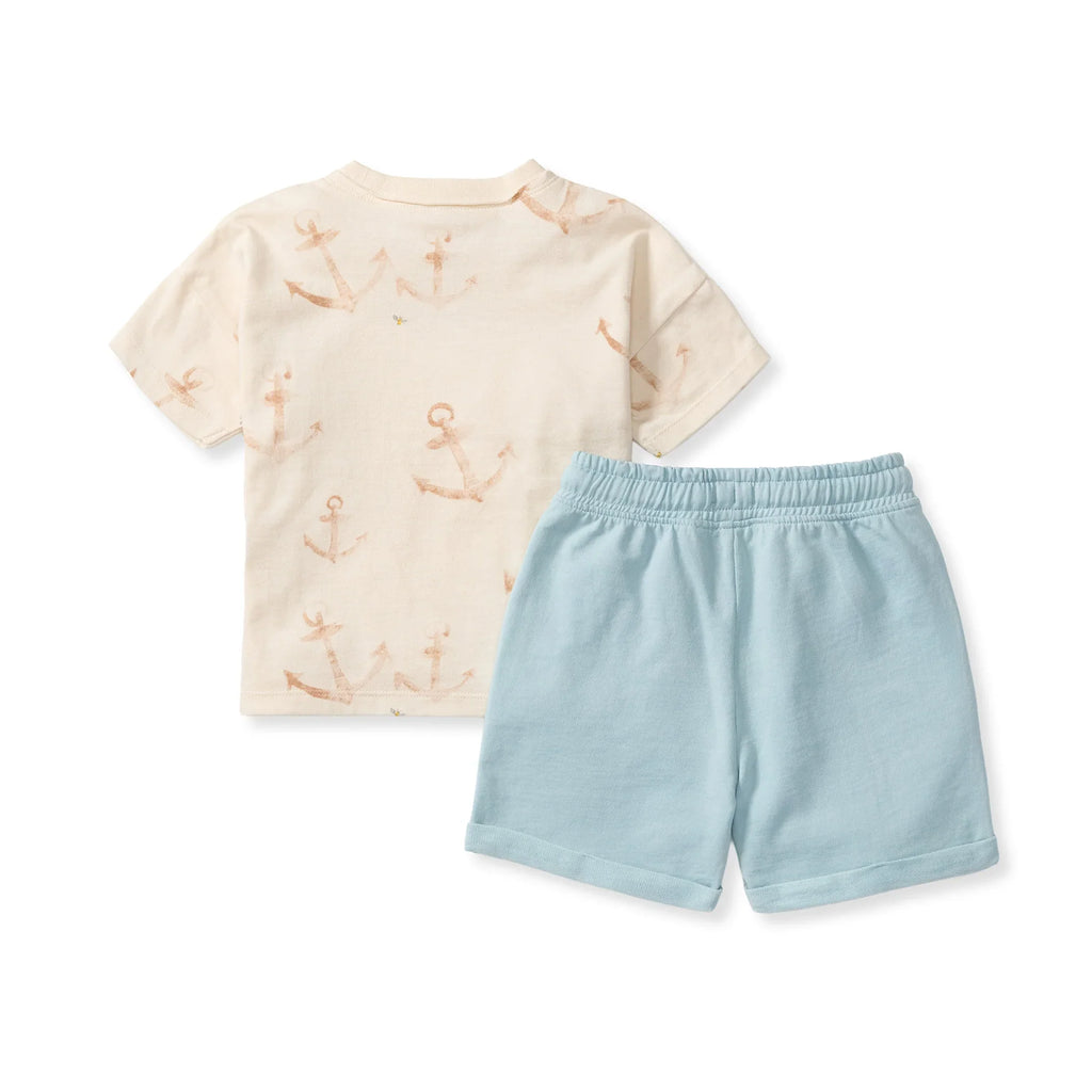Burt's Bees Organic Anchors Boy Tee & Shorts Set