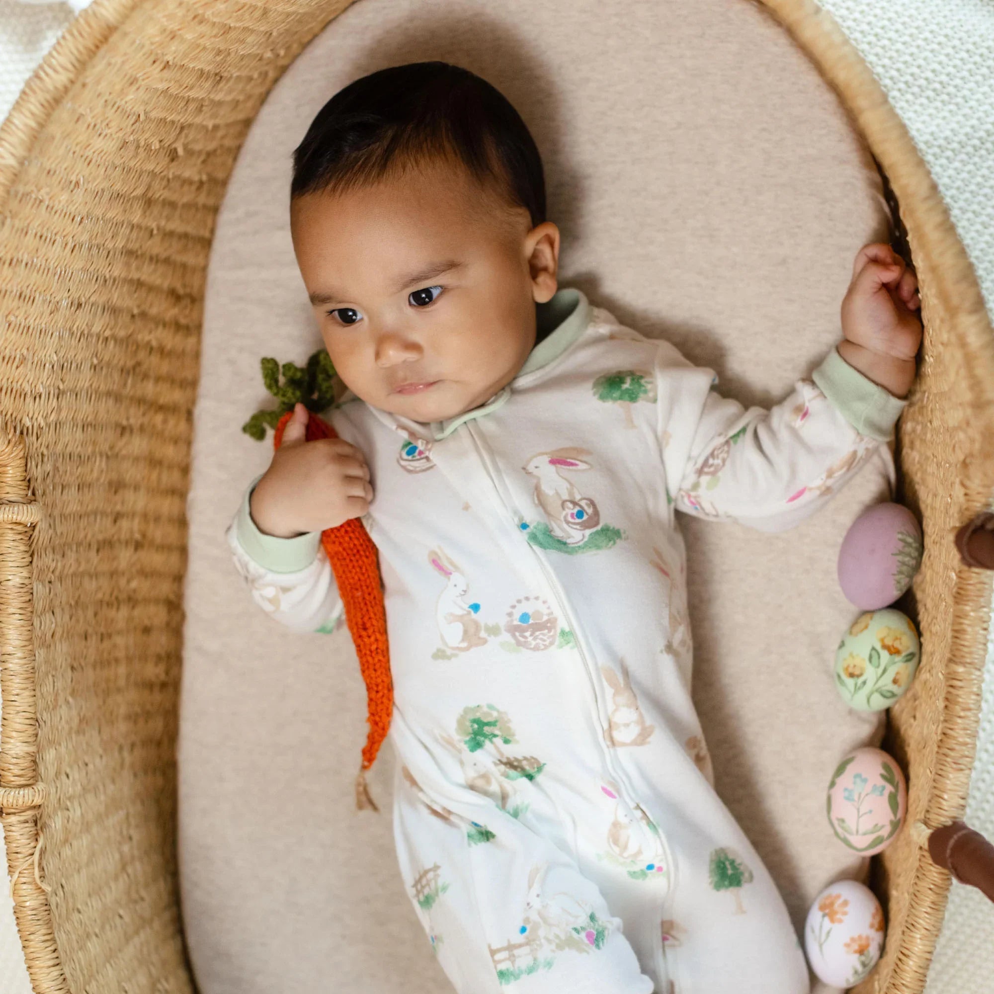 Burt's Bees Organic Baby One-Piece Sleeper Bunny Egg Hunt