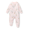 Burt's Bees Organic Baby One-Piece Sleeper Karate Creatures Pink