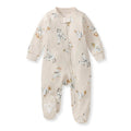 Burt's Bees Organic Baby One-Piece Sleeper Karate Creatures Beige