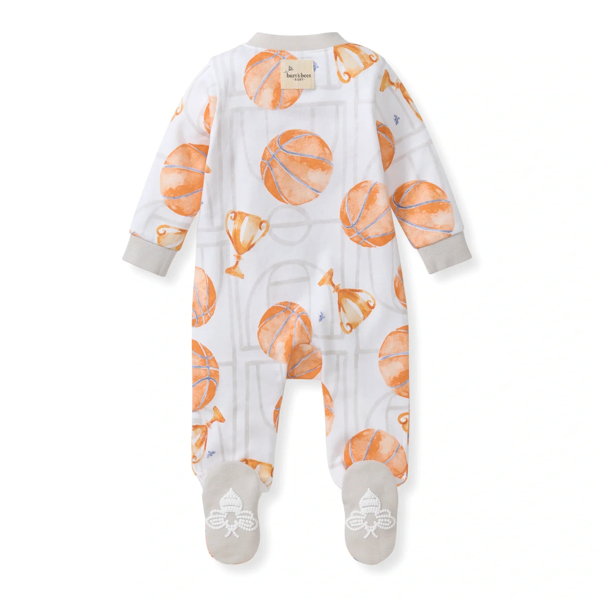 Burt's Bees Organic Baby One-Piece Sleeper Basketball Court