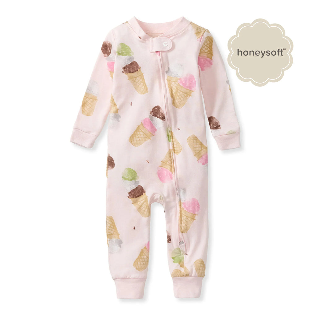 Burt's Bees Organic Baby One-Piece Sleeper Ice Cream Cone