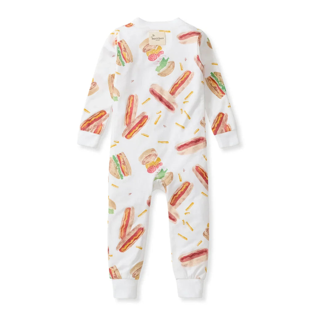 Burt's Bees Organic Baby One-Piece Sleeper Hot Dogs & Hamburgers