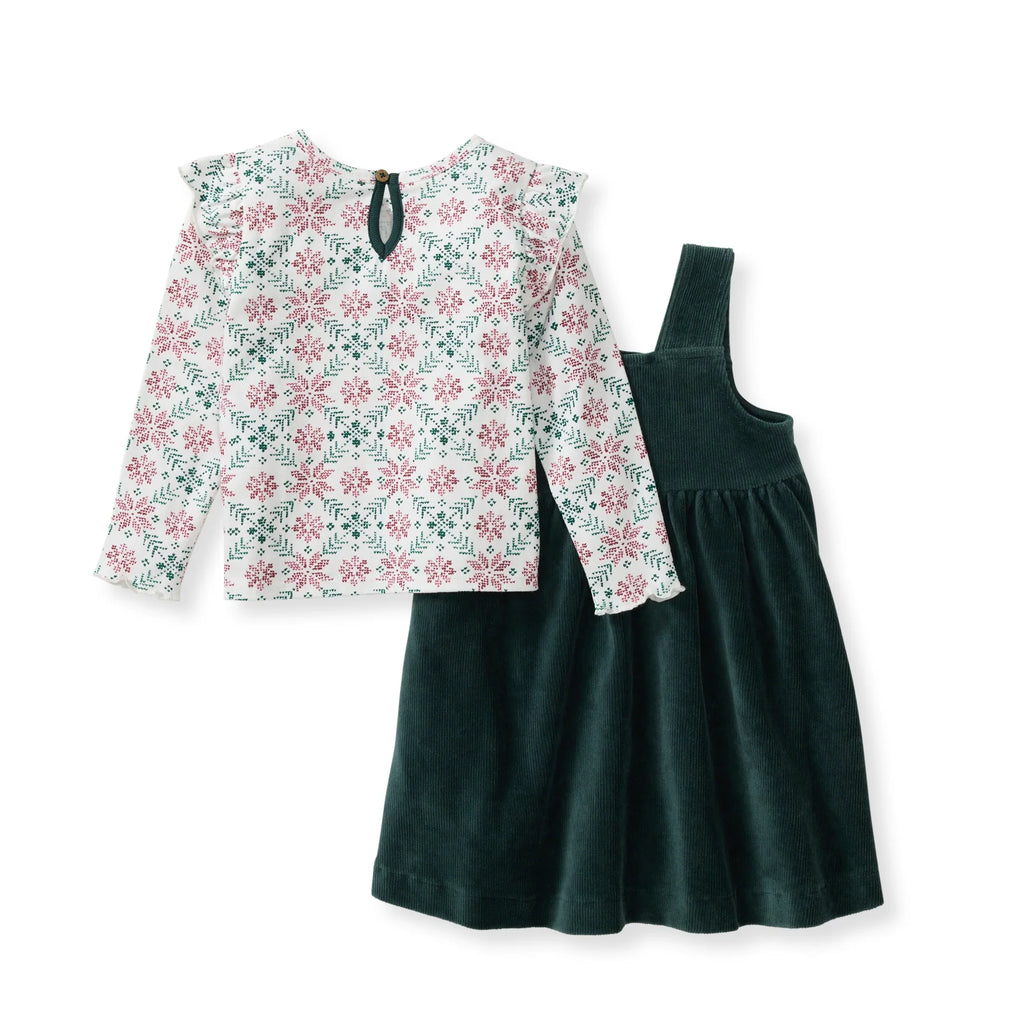 Burt's Bees Organic Baby & Toddler Tee and Dress Set Poinsettia Fair Isle