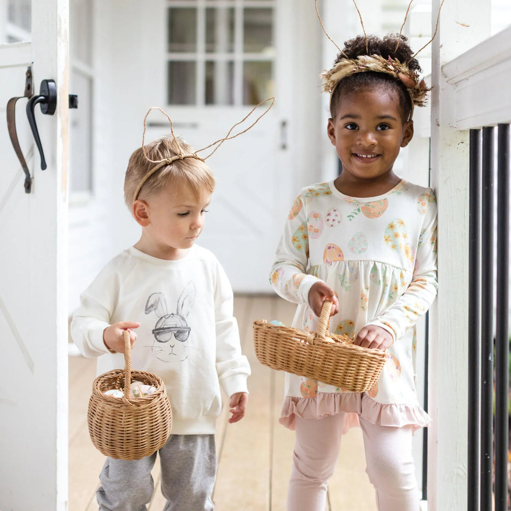 Burt's Bees Organic Baby & Toddler Floral Easter Eggs Tunic & Pants Set