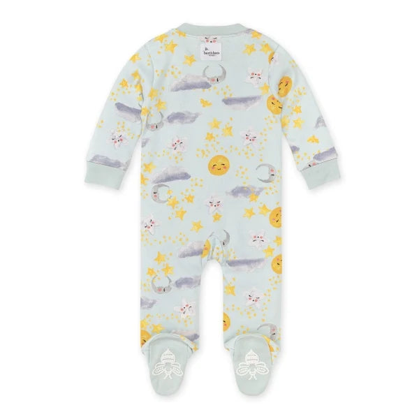 Burt's Bees Organic Baby One-Piece Sleep & Play Moon Dreams (Blue)